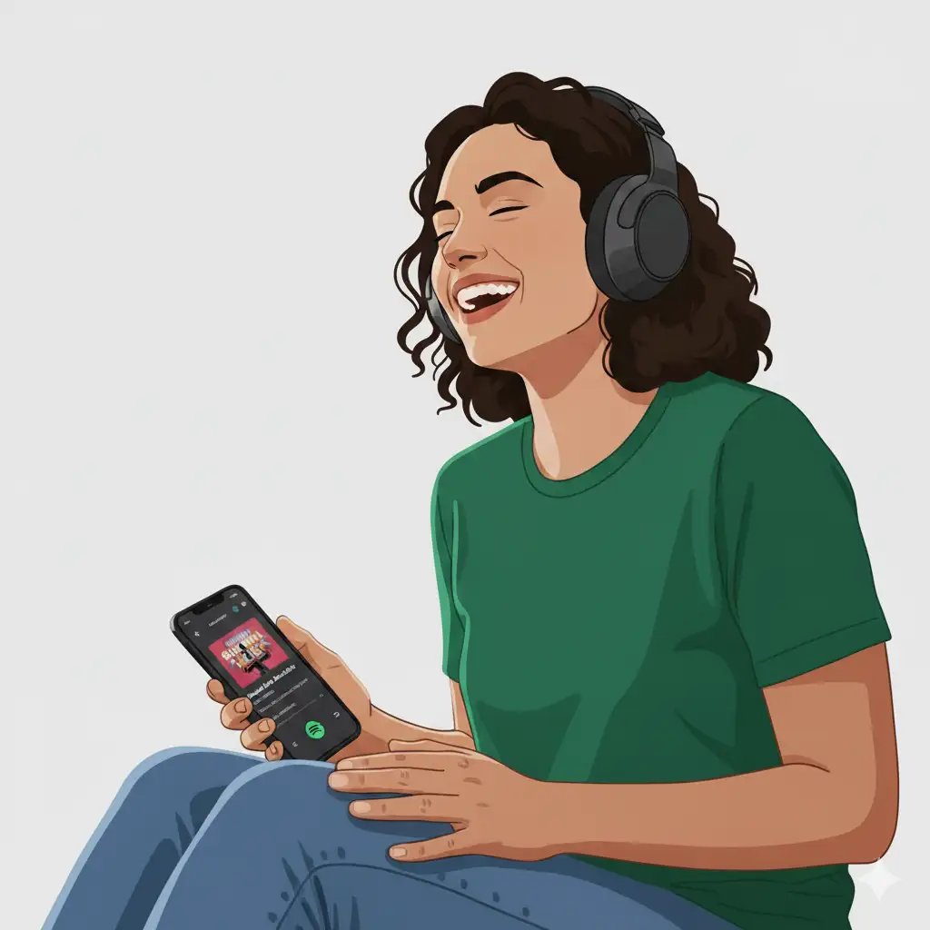 mulher escutando musica